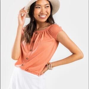 ONE STEP UP Terracotta Caroline Off The Shoulder Top
